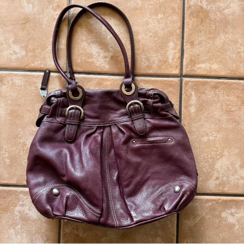 Burgundy Y2K B. makowsky shoulder bag